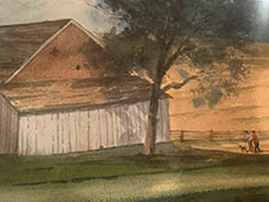 Original Watercolor Gettysburg's Iconic Trostle Barn - Close up