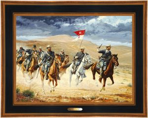10th Horse - Black and Gold Framed Canvas Giclee